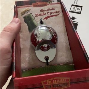 Baseball bottle opener
